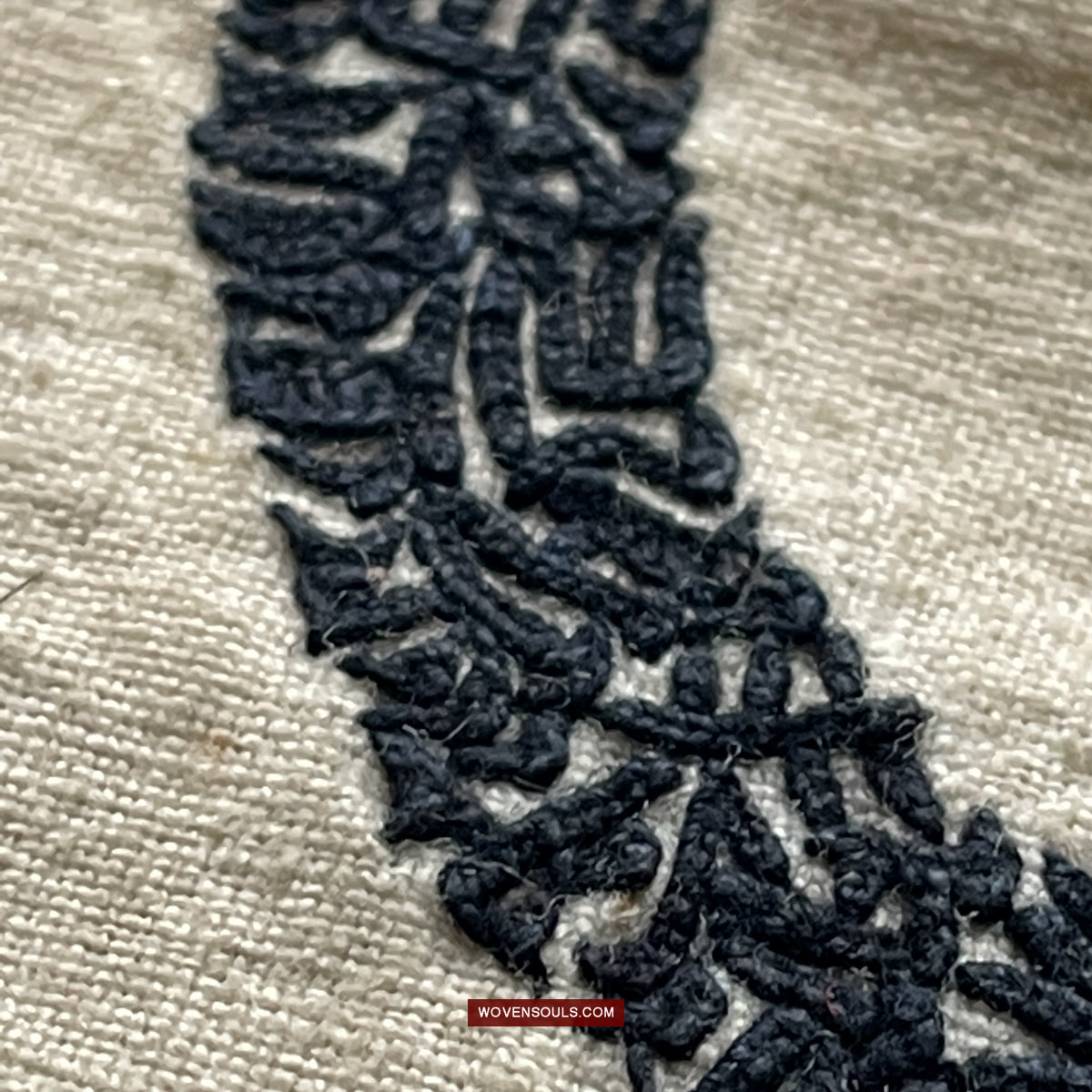 1736 Old Yao Cover Cloth for Celestial Crown - with Inscription in Embroidery-WOVENSOULS Antique Textiles & Art Gallery