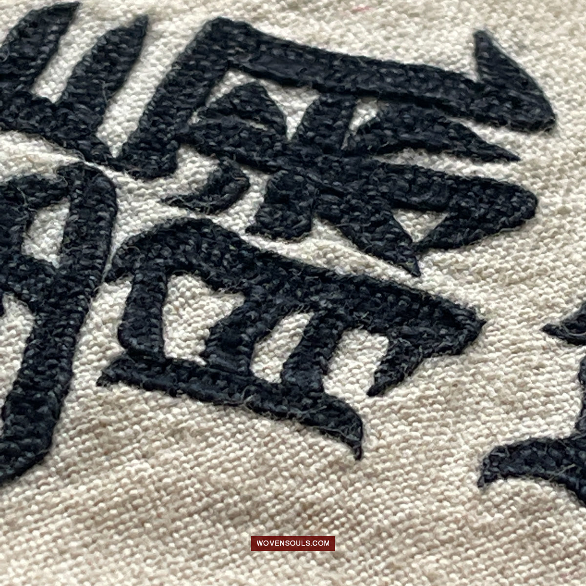 1736 Old Yao Cover Cloth for Celestial Crown - with Inscription in Embroidery-WOVENSOULS Antique Textiles & Art Gallery