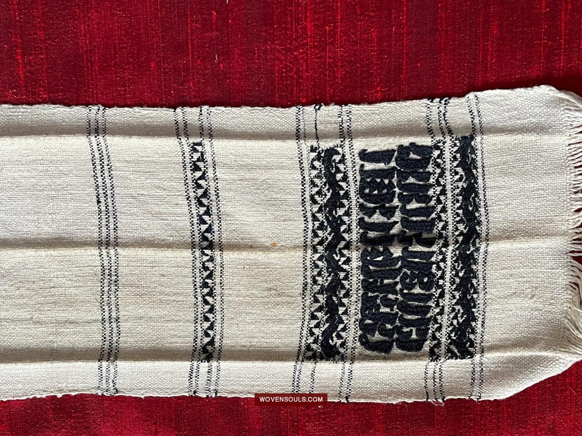 1738 Old Yao Shaman Sash with Inscription in Embroidery-WOVENSOULS Antique Textiles & Art Gallery