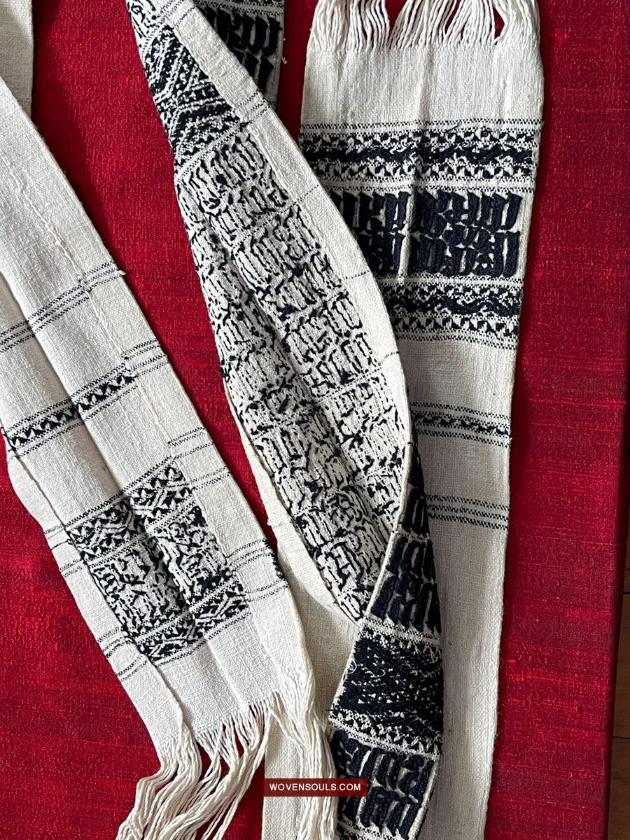 1738 Old Yao Shaman Sash with Inscription in Embroidery-WOVENSOULS Antique Textiles & Art Gallery