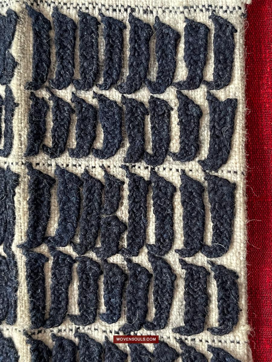 1738 Old Yao Shaman Sash with Inscription in Embroidery-WOVENSOULS Antique Textiles & Art Gallery