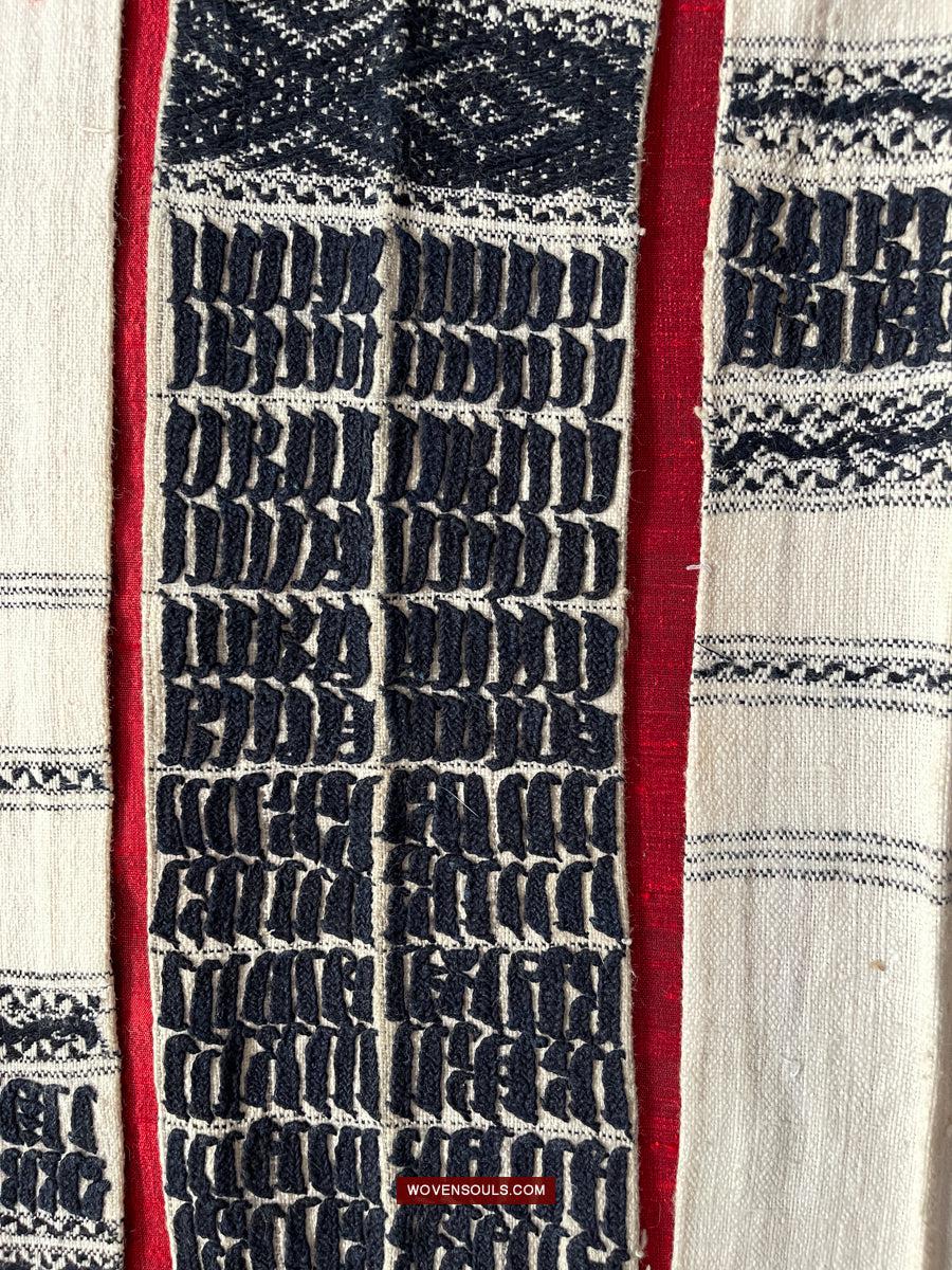 1738 Old Yao Shaman Sash with Inscription in Embroidery-WOVENSOULS Antique Textiles & Art Gallery