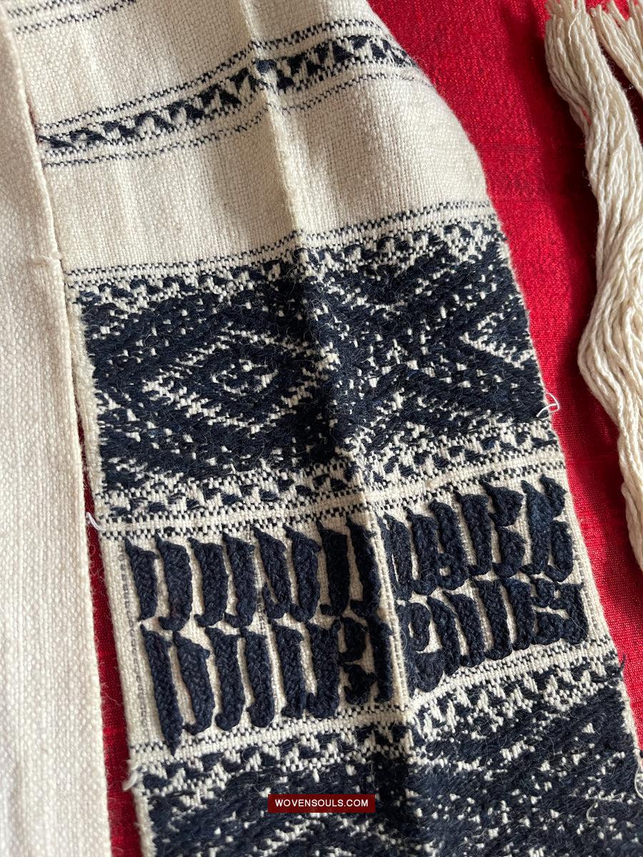 1738 Old Yao Shaman Sash with Inscription in Embroidery-WOVENSOULS Antique Textiles & Art Gallery