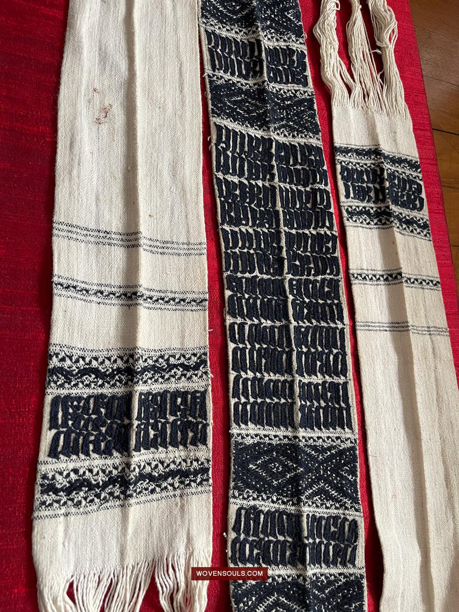 1738 Old Yao Shaman Sash with Inscription in Embroidery-WOVENSOULS Antique Textiles & Art Gallery