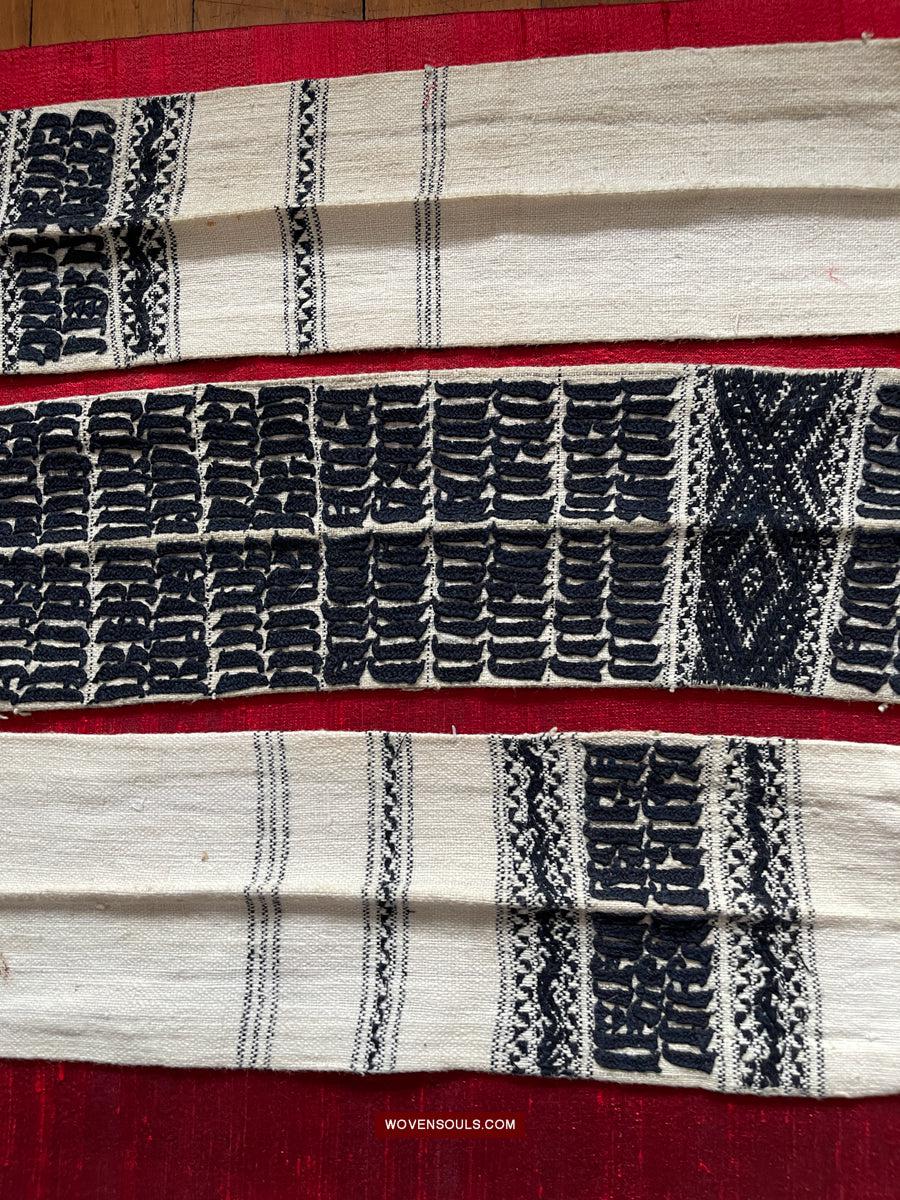 1738 Old Yao Shaman Sash with Inscription in Embroidery-WOVENSOULS Antique Textiles & Art Gallery