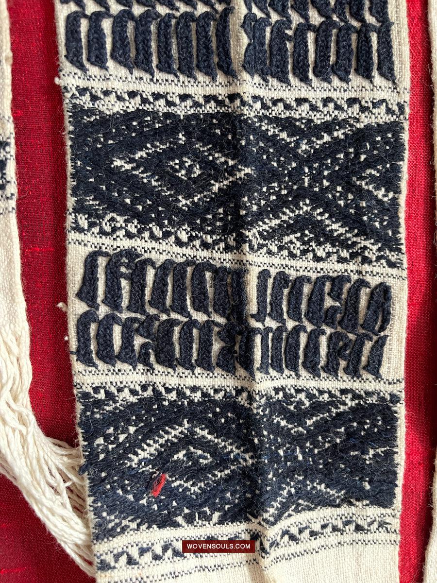 1738 Old Yao Shaman Sash with Inscription in Embroidery-WOVENSOULS Antique Textiles & Art Gallery