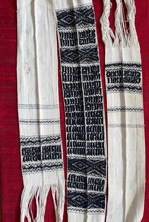 1738 Old Yao Shaman Sash with Inscription in Embroidery-WOVENSOULS Antique Textiles & Art Gallery