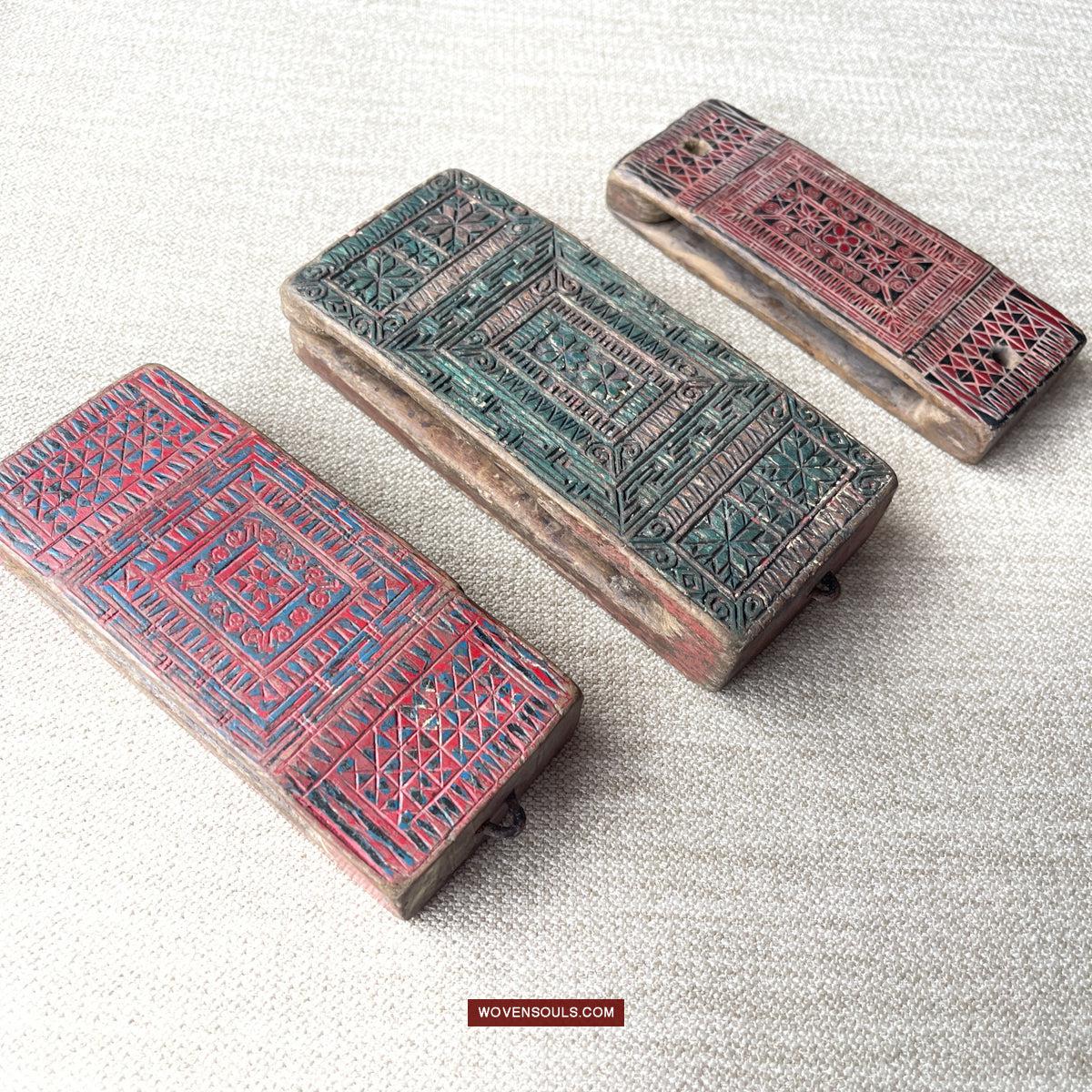 1740 Three Old Vietnam Tribal Knife Holder Mounts for Men's Belts-WOVENSOULS Antique Textiles & Art Gallery