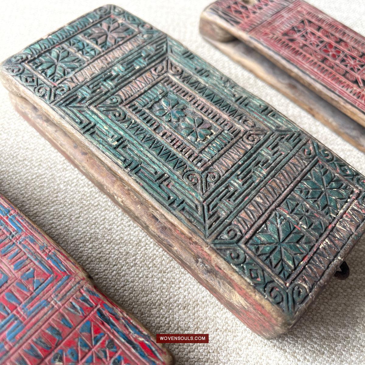 1740 Three Old Vietnam Tribal Knife Holder Mounts for Men's Belts-WOVENSOULS Antique Textiles & Art Gallery