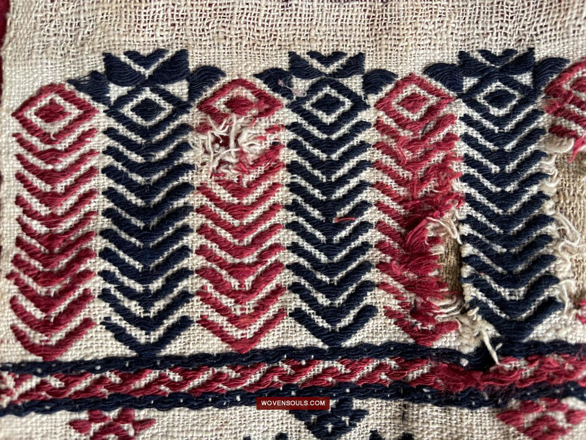 1745 Antique Hilltribe Shaman Shoulder Cloth - Textile Art-WOVENSOULS Antique Textiles & Art Gallery