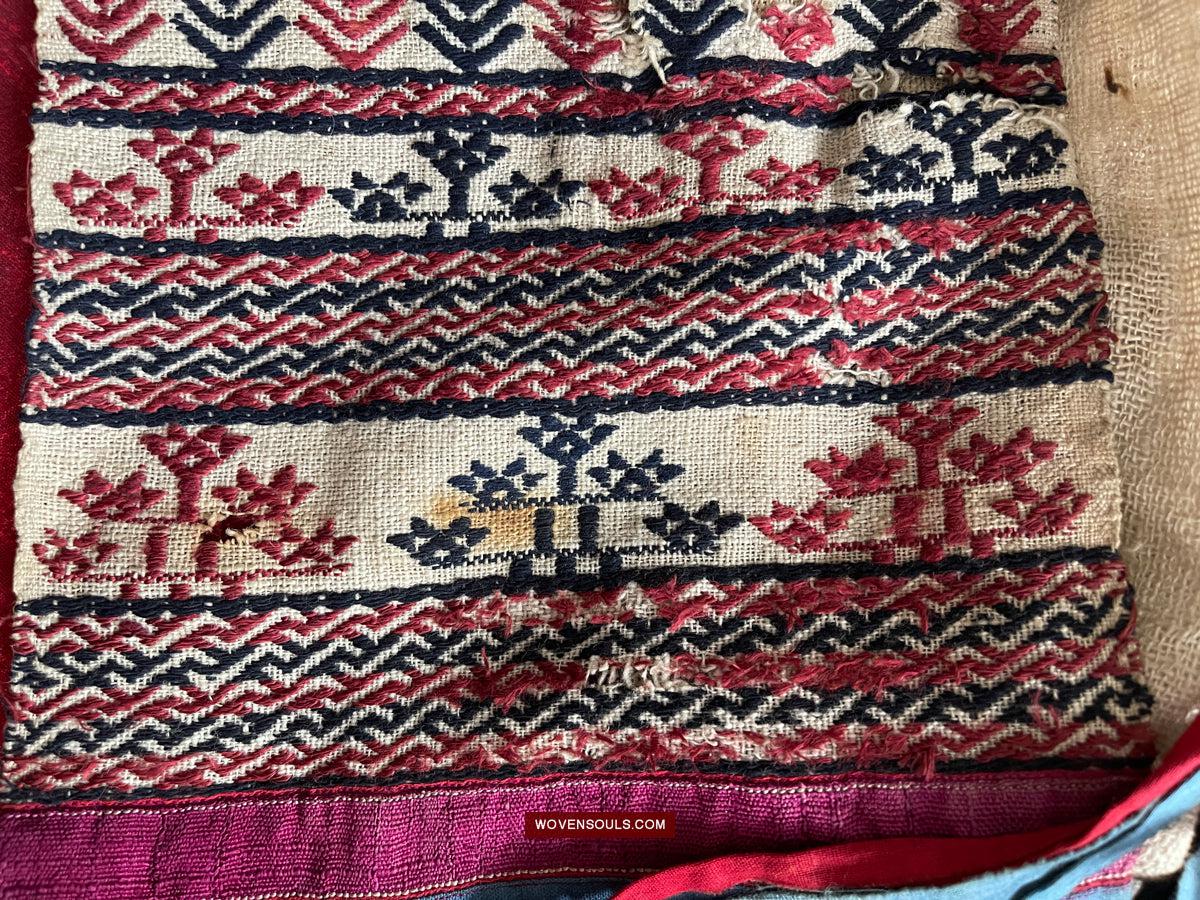 1745 Antique Hilltribe Shaman Shoulder Cloth - Textile Art-WOVENSOULS Antique Textiles & Art Gallery
