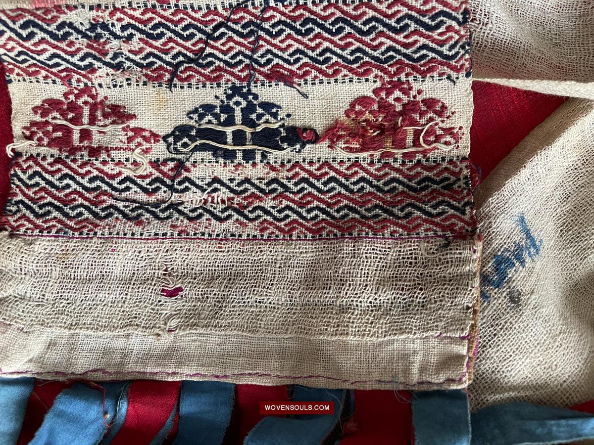 1745 Antique Hilltribe Shaman Shoulder Cloth - Textile Art-WOVENSOULS Antique Textiles & Art Gallery