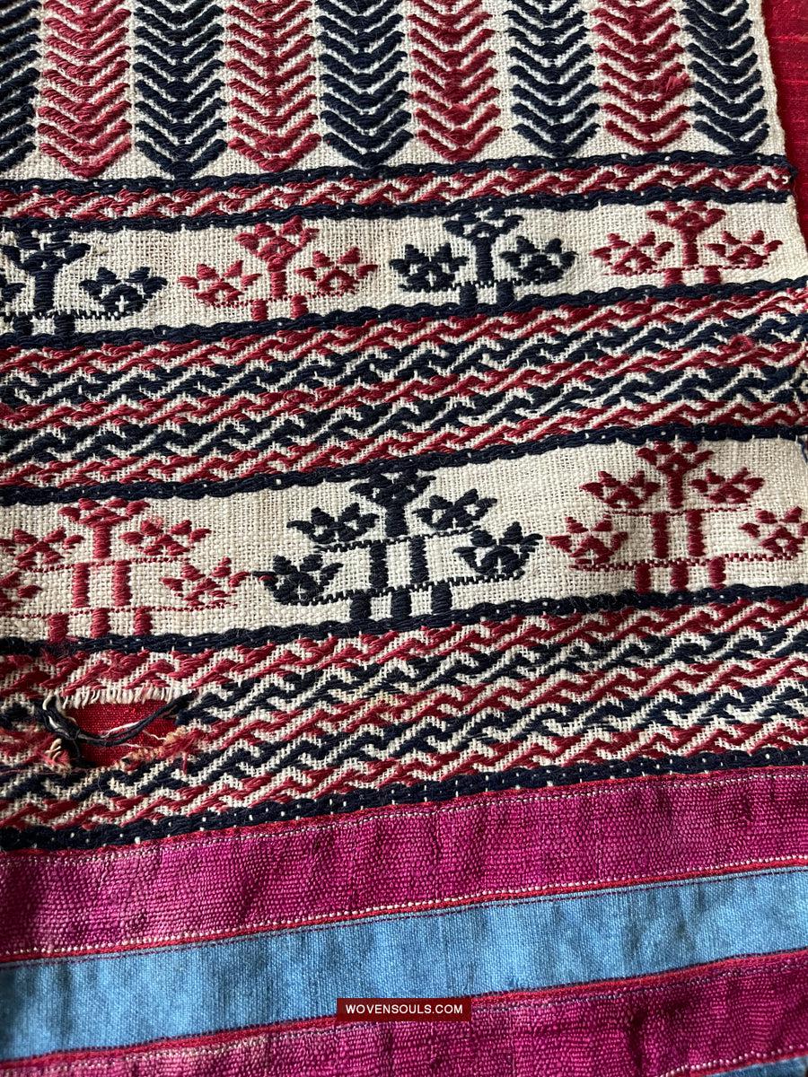 1745 Antique Hilltribe Shaman Shoulder Cloth - Textile Art-WOVENSOULS Antique Textiles & Art Gallery
