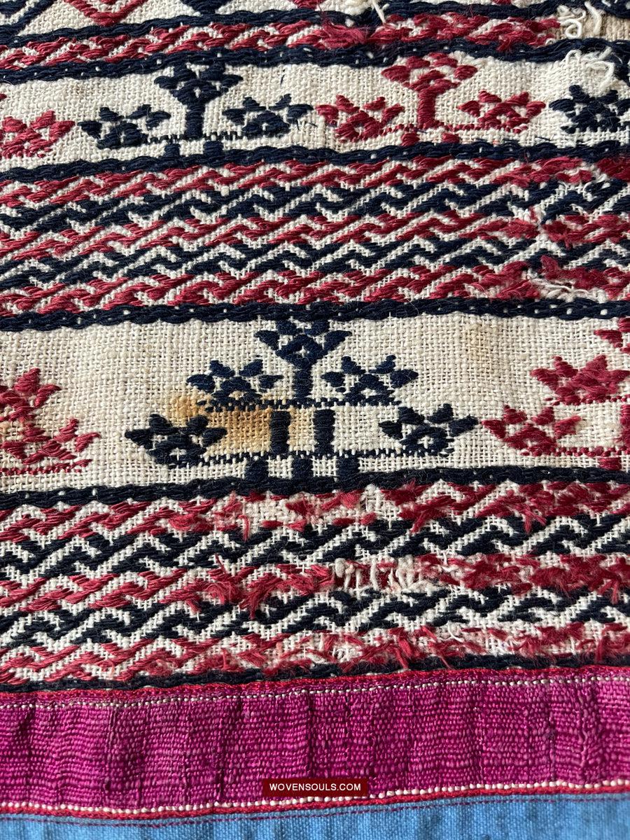 1745 Antique Hilltribe Shaman Shoulder Cloth - Textile Art-WOVENSOULS Antique Textiles & Art Gallery