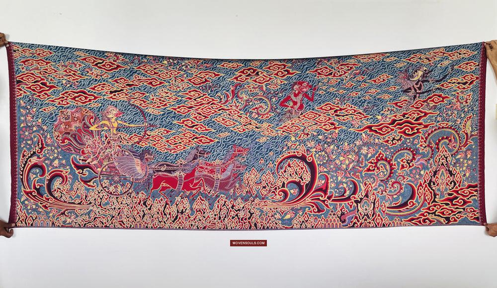 1746 Mahabharata Hindu Scene in Cirebon Javanese Batik Tulis Art-WOVENSOULS Antique Textiles & Art Gallery