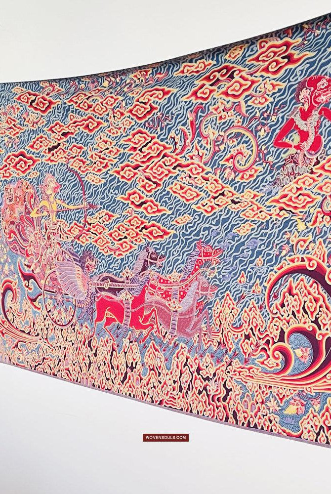 1746 Mahabharata Hindu-Szene in Cirebon Javanese Batik Tulis Art-WOVENSOULS Galerie für antike Textilien und Kunst