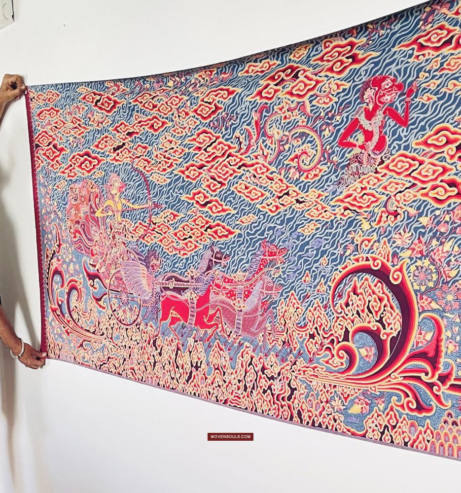 1746 Mahabharata Hindu Scene in Cirebon Javanese Batik Tulis Art-WOVENSOULS Antique Textiles & Art Gallery