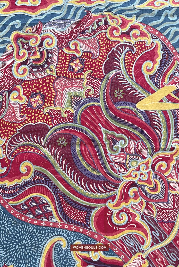 1746 Mahabharata Hindu-Szene in Cirebon Javanese Batik Tulis Art-WOVENSOULS Galerie für antike Textilien und Kunst