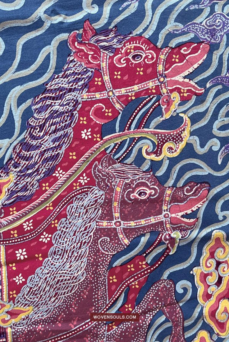 1746 Mahabharata Hindu-Szene in Cirebon Javanese Batik Tulis Art-WOVENSOULS Galerie für antike Textilien und Kunst