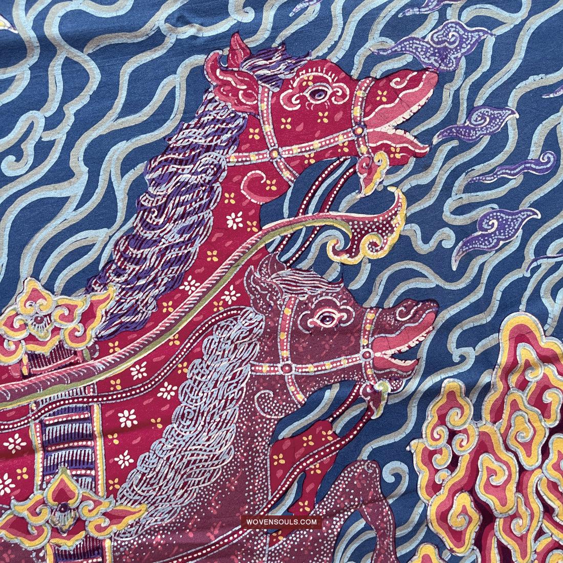 1746 Mahabharata Hindu Scene in Cirebon Javanese Batik Tulis Art-WOVENSOULS Antique Textiles & Art Gallery