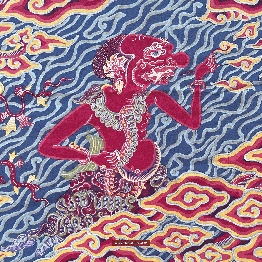 1746 Mahabharata Hindu Scene in Cirebon Javanese Batik Tulis Art-WOVENSOULS Antique Textiles & Art Gallery