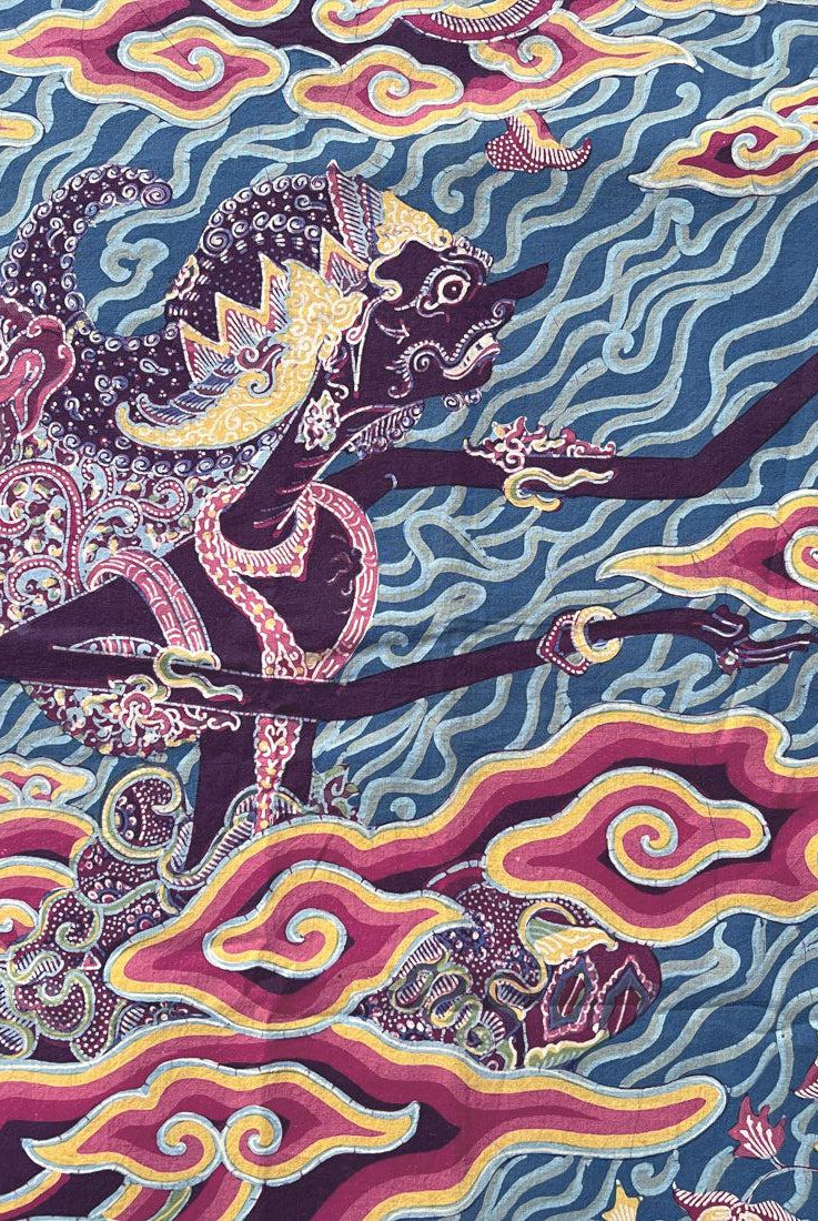1746 Mahabharata Hindu-Szene in Cirebon Javanese Batik Tulis Art-WOVENSOULS Galerie für antike Textilien und Kunst