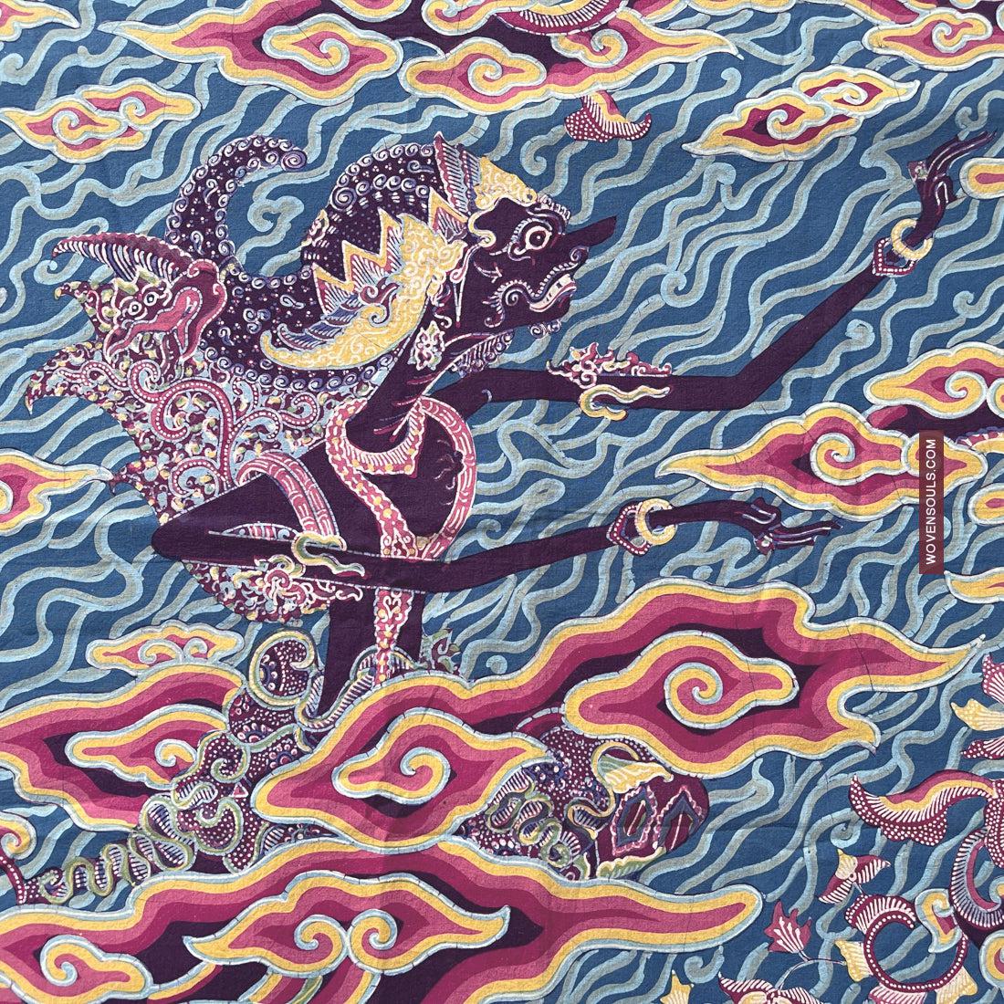 1746 Mahabharata Hindu Scene in Cirebon Javanese Batik Tulis Art-WOVENSOULS Antique Textiles & Art Gallery