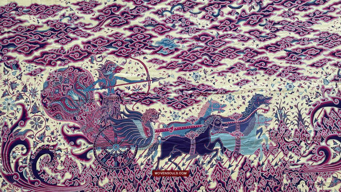 1747 Mahabharata Hindu Scene in Cirebon Javanese Batik Tulis Art-WOVENSOULS Antique Textiles & Art Gallery