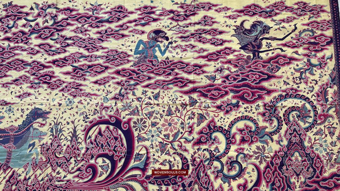 1747 Mahabharata Hindu Scene in Cirebon Javanese Batik Tulis Art-WOVENSOULS Antique Textiles & Art Gallery