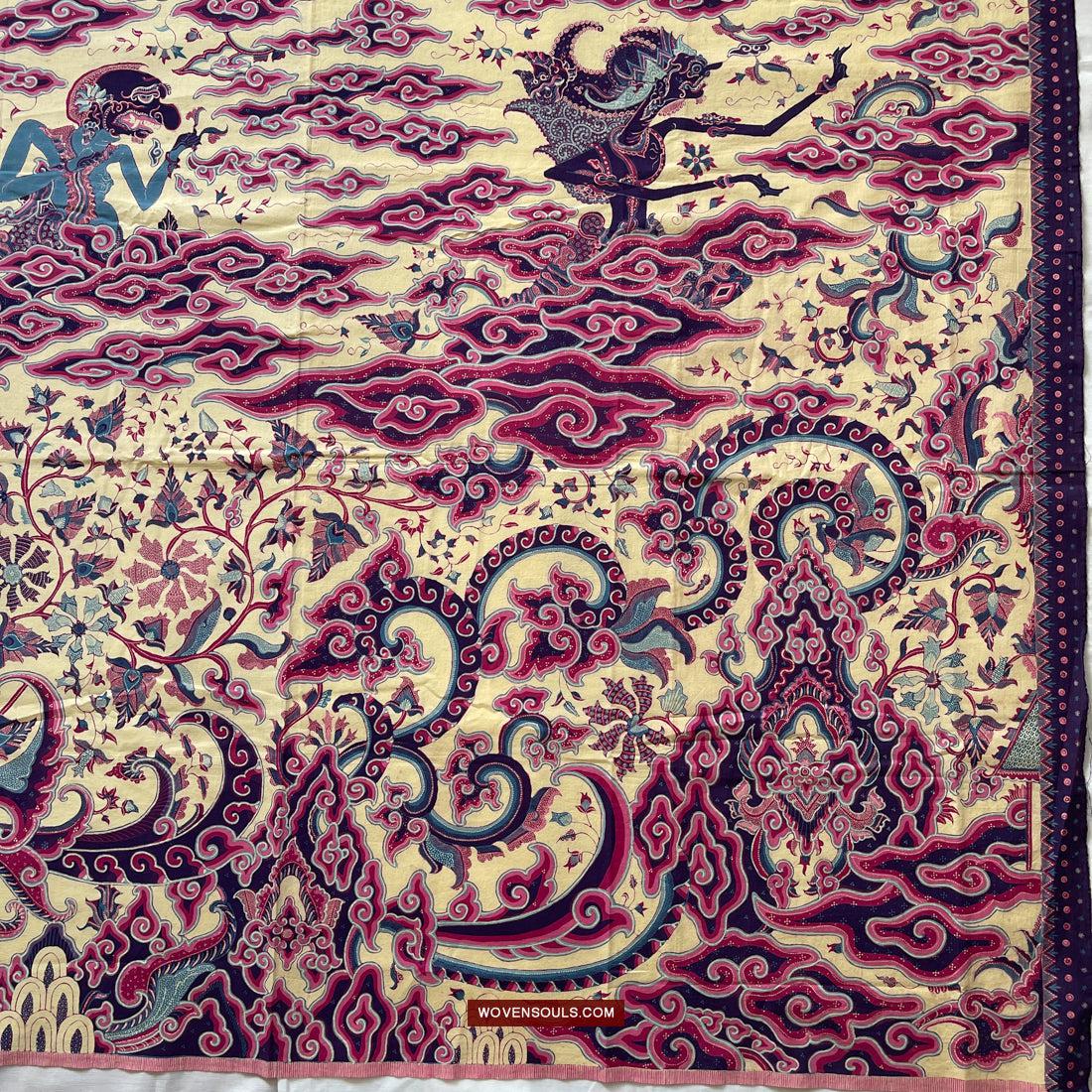 1747 Mahabharata Hindu Scene in Cirebon Javanese Batik Tulis Art-WOVENSOULS Antique Textiles & Art Gallery