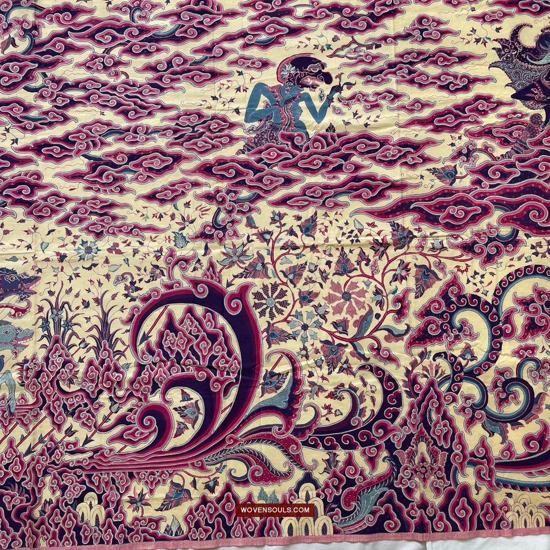 1747 Mahabharata Hindu Scene in Cirebon Javanese Batik Tulis Art-WOVENSOULS Antique Textiles & Art Gallery