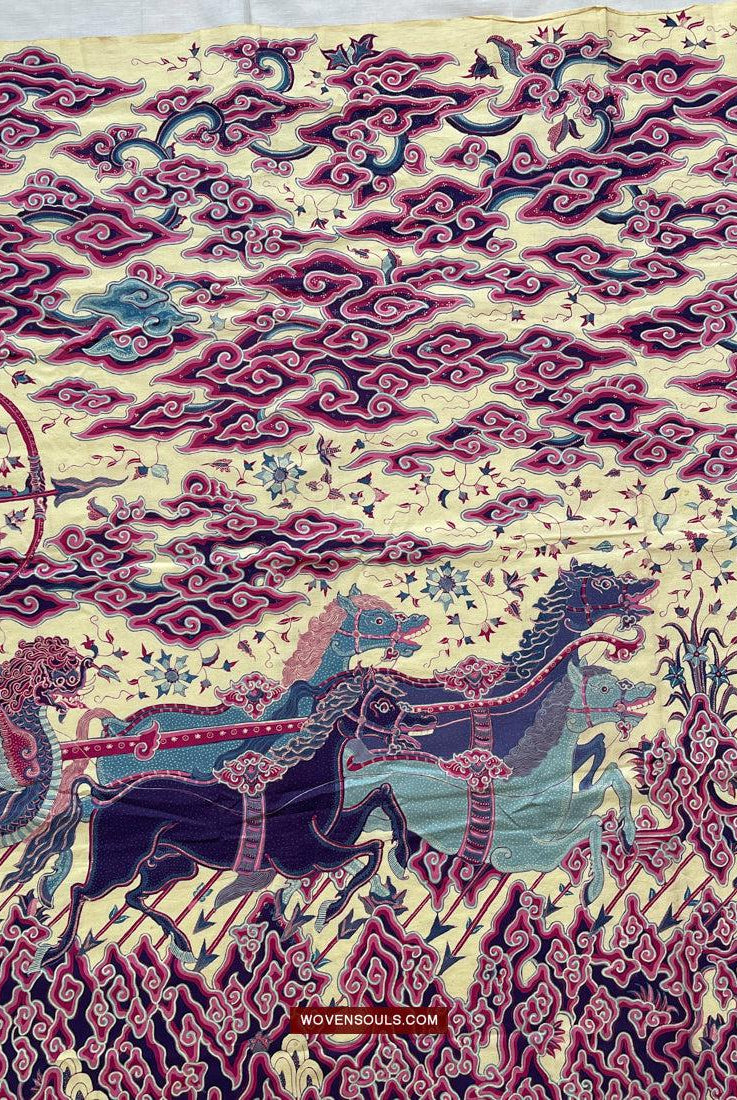 1747 Mahabharata Hindu-Szene in Cirebon Javanese Batik Tulis Art-WOVENSOULS Galerie für antike Textilien und Kunst