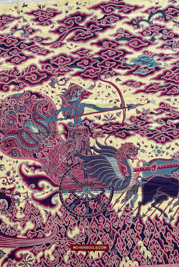 1747 Mahabharata Hindu-Szene in Cirebon Javanese Batik Tulis Art-WOVENSOULS Galerie für antike Textilien und Kunst