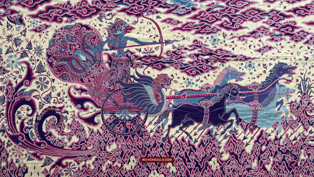 1747 Mahabharata Hindu Scene in Cirebon Javanese Batik Tulis Art-WOVENSOULS Antique Textiles & Art Gallery