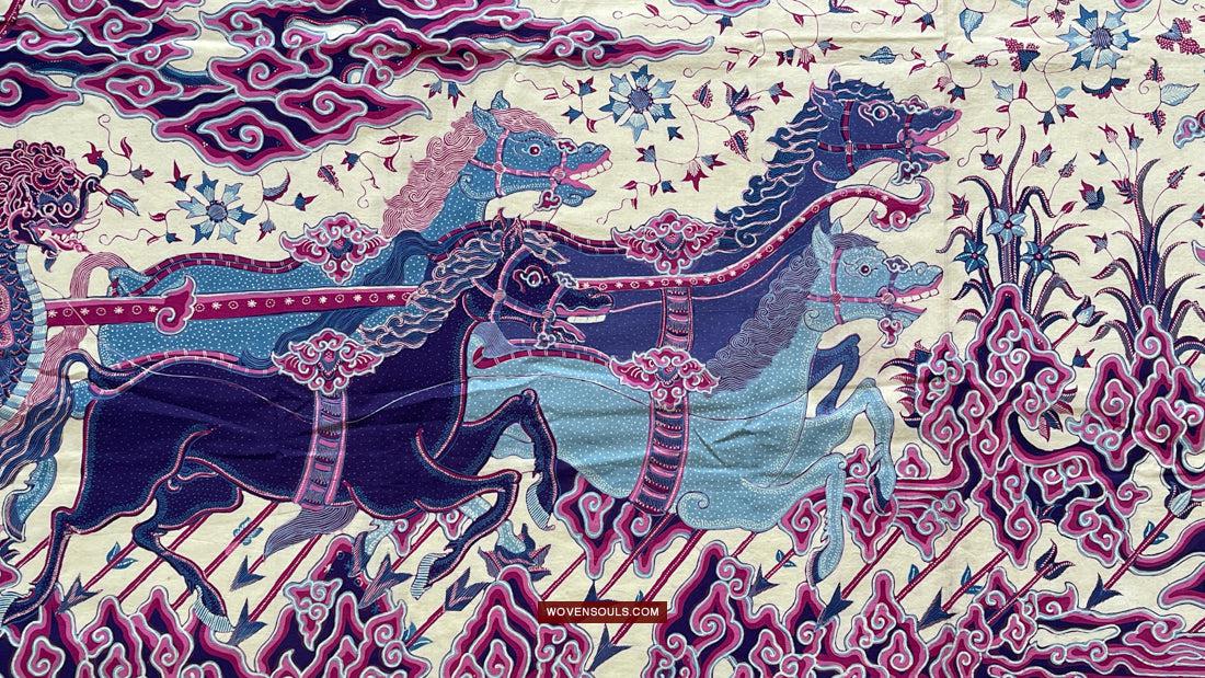 1747 Mahabharata Hindu Scene in Cirebon Javanese Batik Tulis Art-WOVENSOULS Antique Textiles & Art Gallery