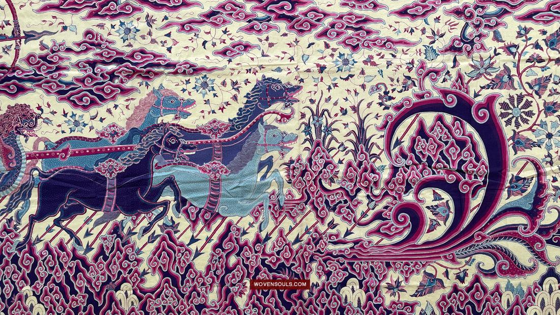 1747 Mahabharata Hindu Scene in Cirebon Javanese Batik Tulis Art-WOVENSOULS Antique Textiles & Art Gallery