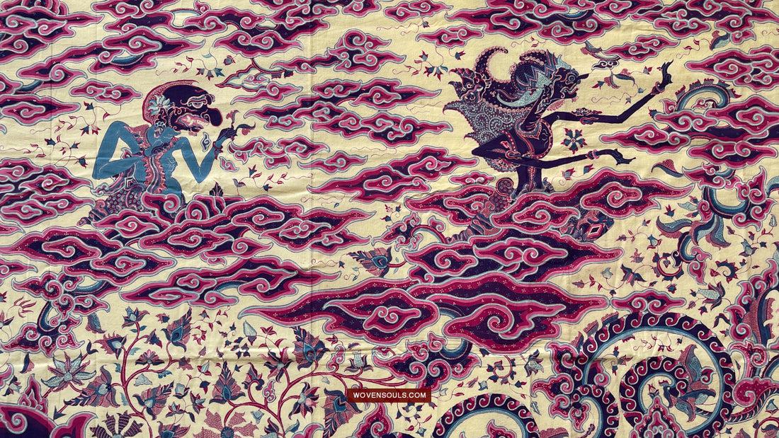 1747 Mahabharata Hindu Scene in Cirebon Javanese Batik Tulis Art-WOVENSOULS Antique Textiles & Art Gallery