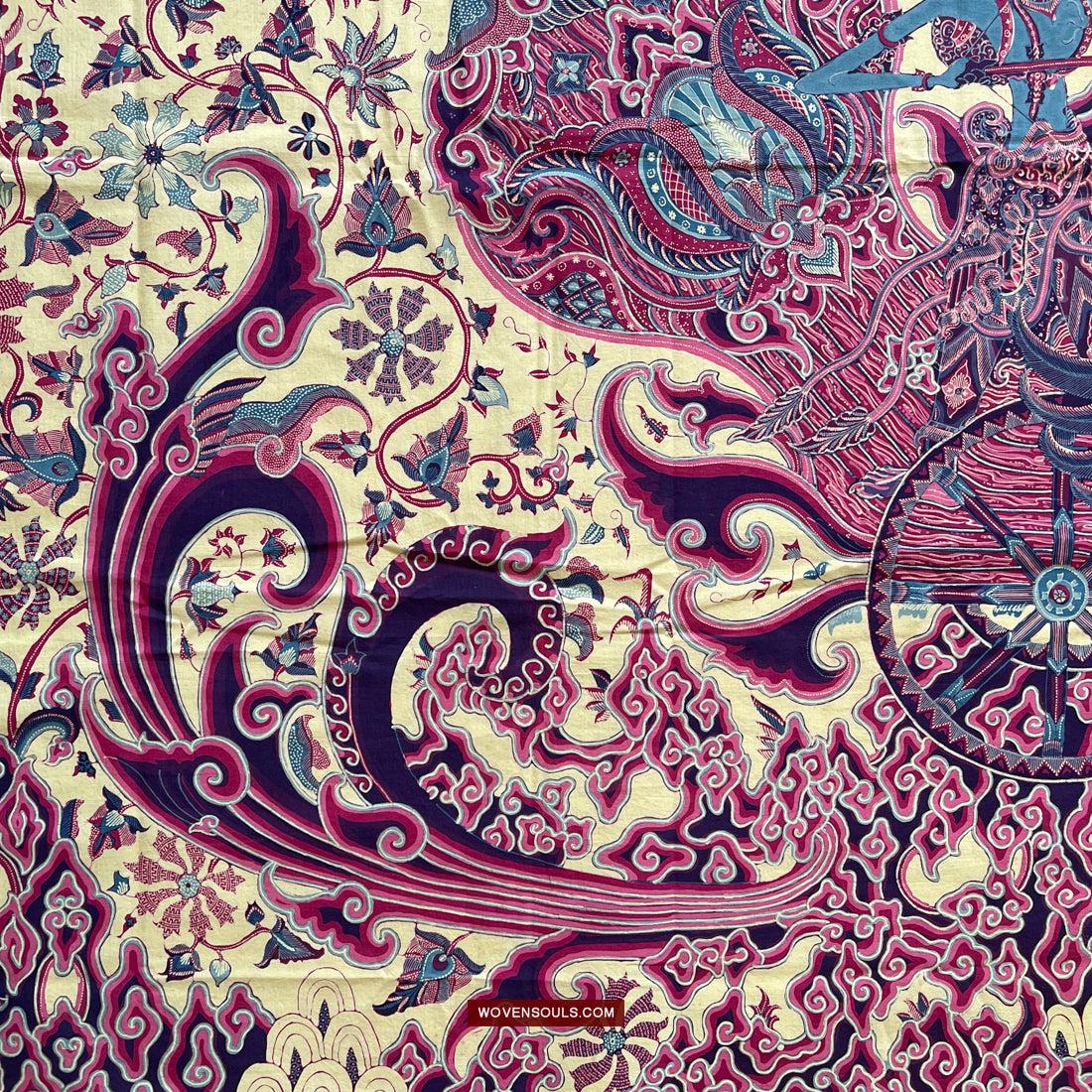 1747 Mahabharata Hindu Scene in Cirebon Javanese Batik Tulis Art-WOVENSOULS Antique Textiles & Art Gallery