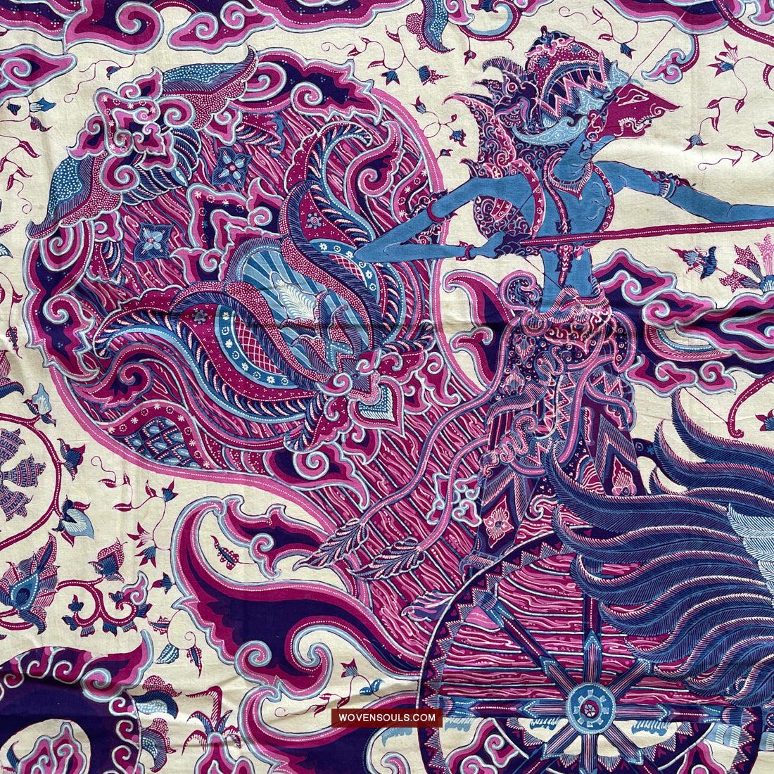 1747 Mahabharata Hindu Scene in Cirebon Javanese Batik Tulis Art-WOVENSOULS Antique Textiles & Art Gallery