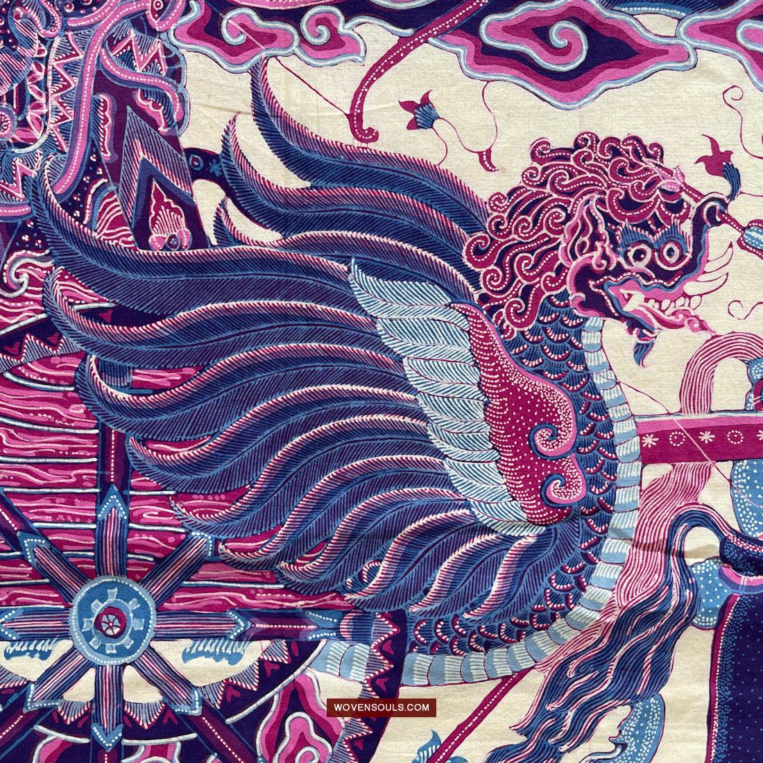 1747 Mahabharata Hindu Scene in Cirebon Javanese Batik Tulis Art-WOVENSOULS Antique Textiles & Art Gallery