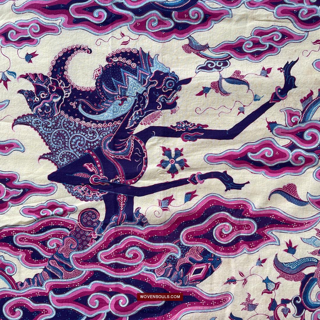 1747 Mahabharata Hindu Scene in Cirebon Javanese Batik Tulis Art-WOVENSOULS Antique Textiles & Art Gallery