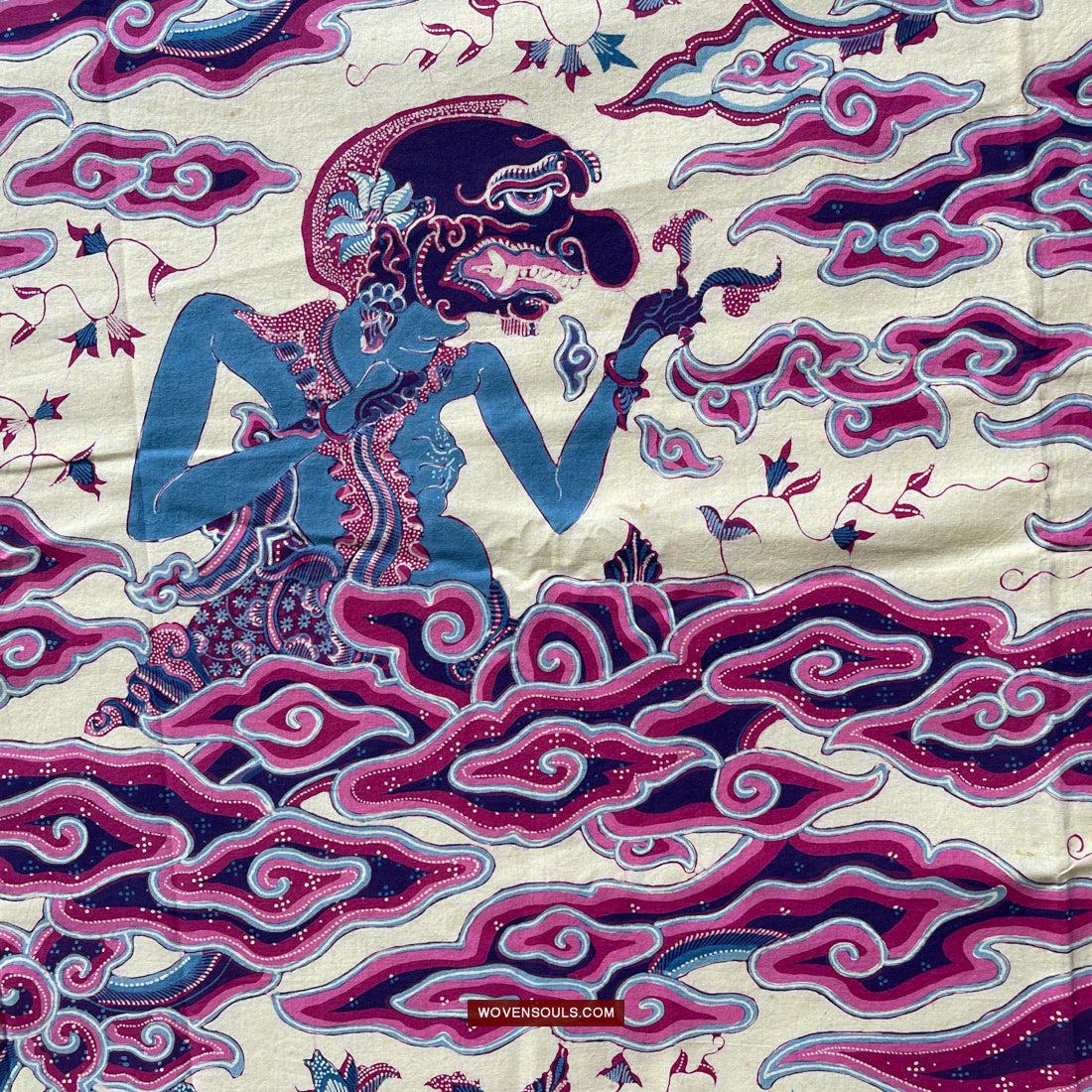 1747 Mahabharata Hindu Scene in Cirebon Javanese Batik Tulis Art-WOVENSOULS Antique Textiles & Art Gallery