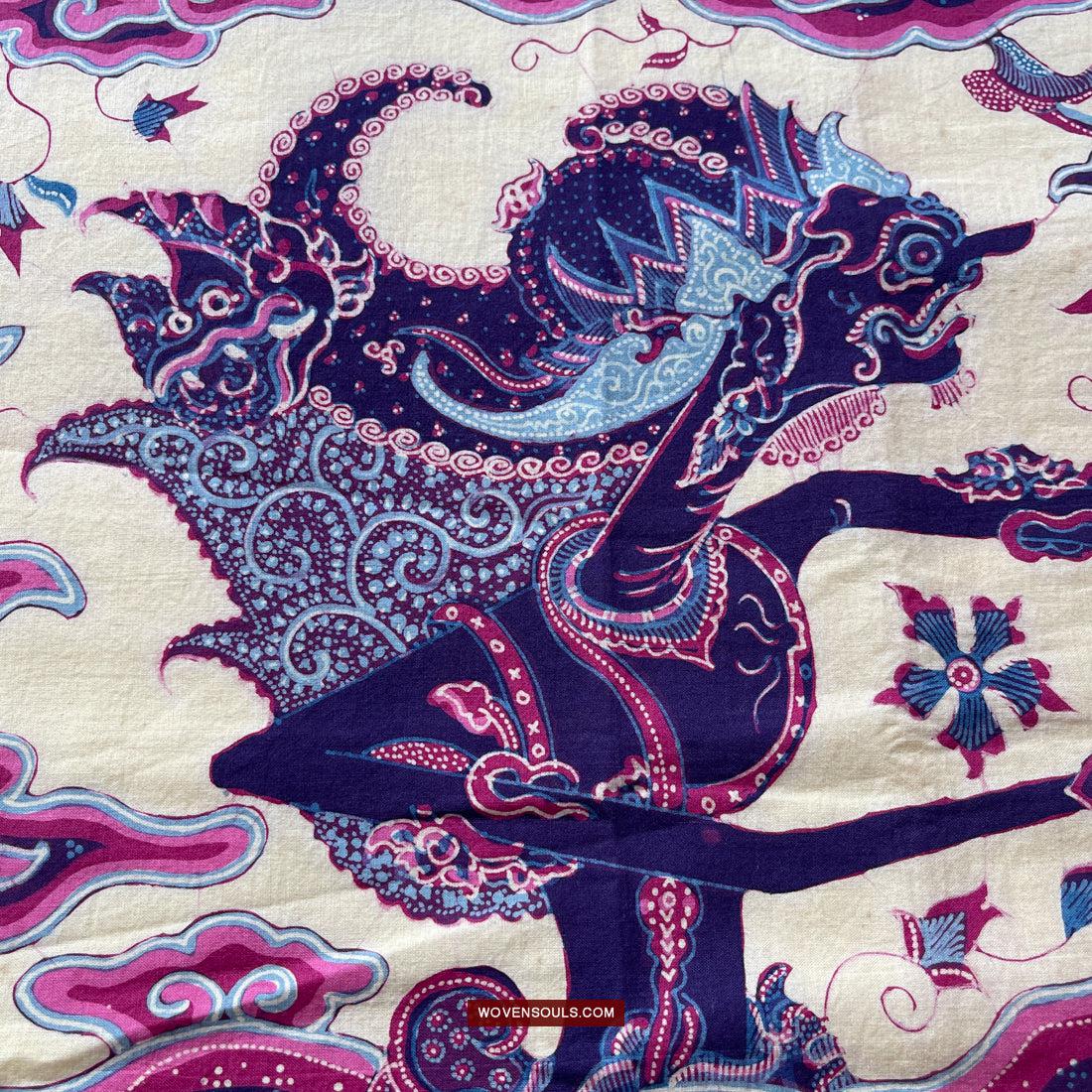 1747 Mahabharata Hindu Scene in Cirebon Javanese Batik Tulis Art-WOVENSOULS Antique Textiles & Art Gallery