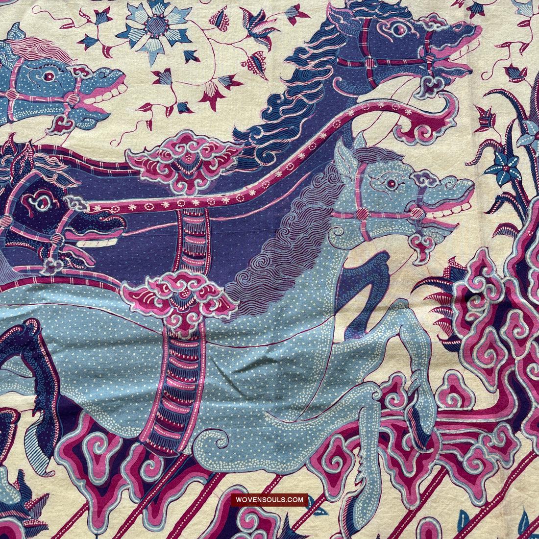 1747 Mahabharata Hindu Scene in Cirebon Javanese Batik Tulis Art-WOVENSOULS Antique Textiles & Art Gallery