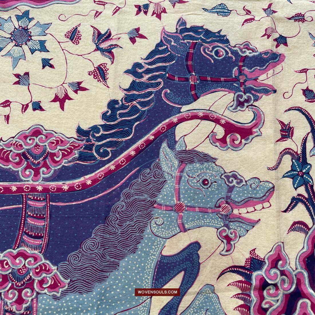 1747 Mahabharata Hindu Scene in Cirebon Javanese Batik Tulis Art-WOVENSOULS Antique Textiles & Art Gallery