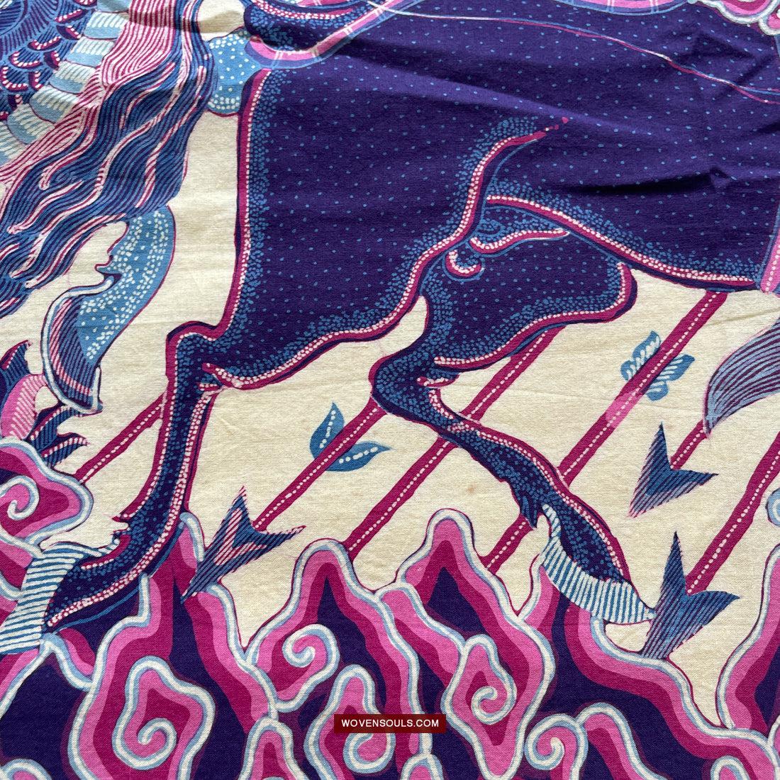 1747 Mahabharata Hindu Scene in Cirebon Javanese Batik Tulis Art-WOVENSOULS Antique Textiles & Art Gallery