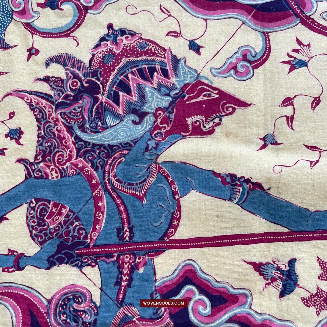 1747 Mahabharata Hindu Scene in Cirebon Javanese Batik Tulis Art-WOVENSOULS Antique Textiles & Art Gallery