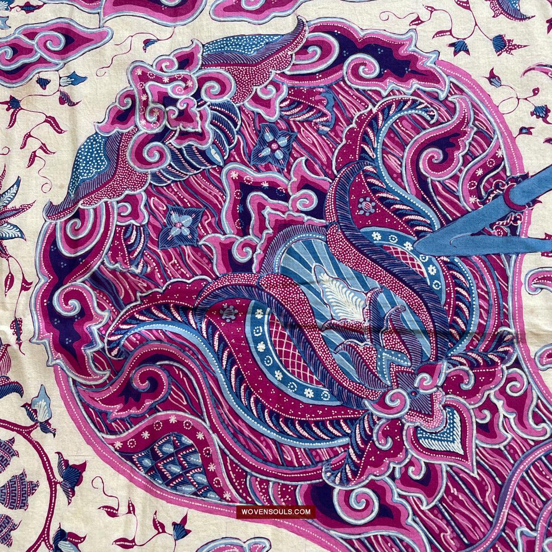 1747 Mahabharata Hindu Scene in Cirebon Javanese Batik Tulis Art-WOVENSOULS Antique Textiles & Art Gallery