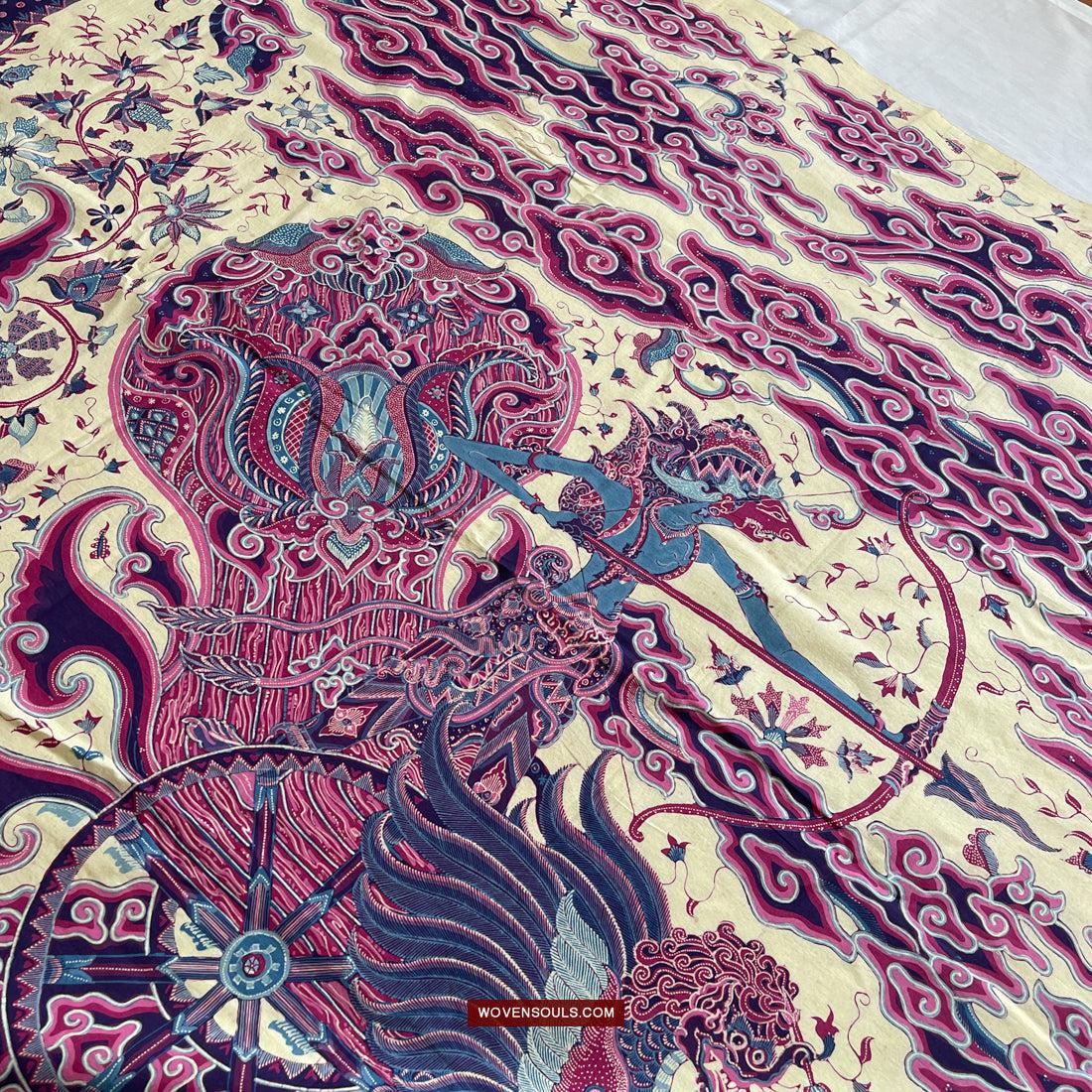 1747 Mahabharata Hindu Scene in Cirebon Javanese Batik Tulis Art-WOVENSOULS Antique Textiles & Art Gallery