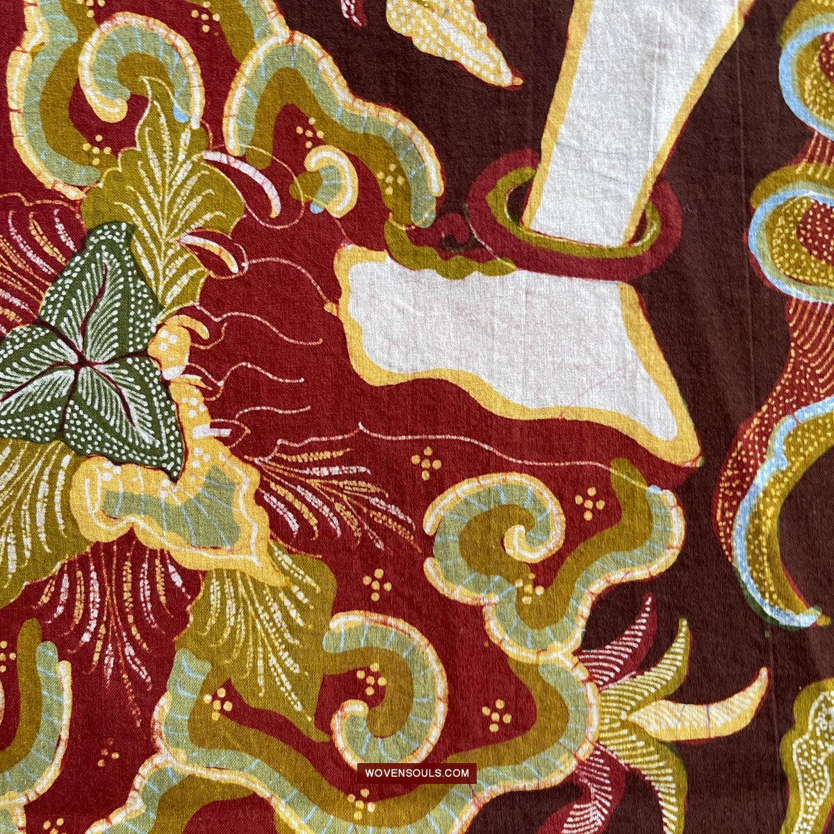 1748 Ramayan Scene in Batik - Hanuman - Cirebon Javanese Batik Tulis Artwork-WOVENSOULS Antique Textiles & Art Gallery